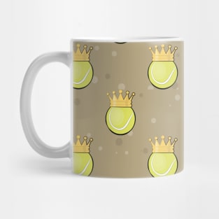 King Tennis - Seamless Pattern on Brown Background Mug